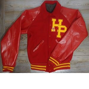 Vintage Wool Vinyl Letterman Jacket Wo's M